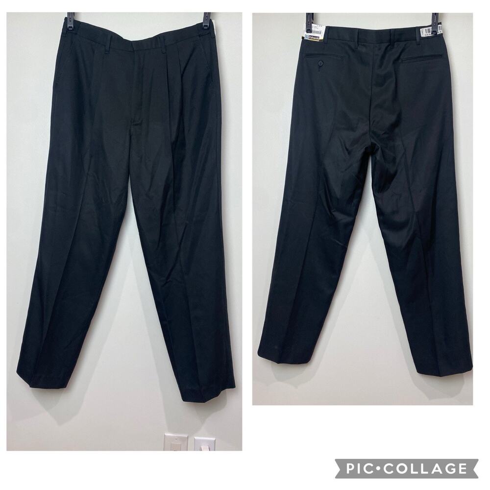 Edwards Style #2674 Men's Black Dress Pants Sz 36 x 32 Pleated Front New